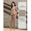 Ekouaer Pajamas for Women Set Long Sleeve 2 Piece Lounge Sets V Neck Matching Pjs Soft Sleepwear Fall Winter S-XXL(Brown)