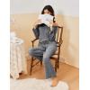 Ekouaer Pajamas for Women Set Long Sleeve 2 Piece Lounge Sets V Neck Matching Pjs Soft Sleepwear Fall Winter S-XXL(Grey)