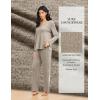 Ekouaer Pajamas for Women Set Long Sleeve 2 Piece Lounge Sets V Neck Matching Pjs Soft Sleepwear Fall Winter S-XXL(Khaki)