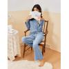 Ekouaer Pajamas for Women Set Long Sleeve 2 Piece Lounge Sets V Neck Matching Pjs Soft Sleepwear Fall Winter S-XXL(Light Blue)