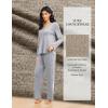 Ekouaer Pajamas for Women Set Long Sleeve 2 Piece Lounge Sets V Neck Matching Pjs Soft Sleepwear Fall Winter S-XXL(Light Grey)