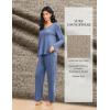 Ekouaer Pajamas for Women Set Long Sleeve 2 Piece Lounge Sets V Neck Matching Pjs Soft Sleepwear Fall Winter S-XXL(Navy Blue)