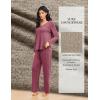 Ekouaer Pajamas for Women Set Long Sleeve 2 Piece Lounge Sets V Neck Matching Pjs Soft Sleepwear Fall Winter S-XXL(Red)