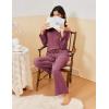 Ekouaer Pajamas for Women Set Long Sleeve 2 Piece Lounge Sets V Neck Matching Pjs Soft Sleepwear Fall Winter S-XXL(Red)