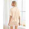 Ekouaer Pajamas for Women Silk Satin Pjs Soft Sleepwear Short Sleeve Button Down Pjs Top and Shorts 2 Piece Lounge Set S-XXL(Champagne)