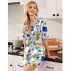 Ekouaer Pajamas for Women Silk Satin Pjs Soft Sleepwear Short Sleeve Button Down Pjs Top and Shorts 2 Piece Lounge Set S-XXL(Graffiti Print)