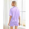 Ekouaer Pajamas for Women Silk Satin Pjs Soft Sleepwear Short Sleeve Button Down Pjs Top and Shorts 2 Piece Lounge Set S-XXL(Lilac)