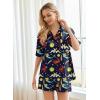 Ekouaer Pajamas for Women Silk Satin Pjs Soft Sleepwear Short Sleeve Button Down Pjs Top and Shorts 2 Piece Lounge Set S-XXL(Mermaid)