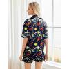 Ekouaer Pajamas for Women Silk Satin Pjs Soft Sleepwear Short Sleeve Button Down Pjs Top and Shorts 2 Piece Lounge Set S-XXL(Mermaid)