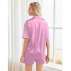 Ekouaer Pajamas for Women Silk Satin Pjs Soft Sleepwear Short Sleeve Button Down Pjs Top and Shorts 2 Piece Lounge Set S-XXL(Pastel Violet)