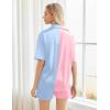 Ekouaer Pajamas for Women Silk Satin Pjs Soft Sleepwear Short Sleeve Button Down Pjs Top and Shorts 2 Piece Lounge Set S-XXL(Pink & Light Blue)