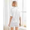 Ekouaer Pajamas for Women Silk Satin Pjs Soft Sleepwear Short Sleeve Button Down Pjs Top and Shorts 2 Piece Lounge Set S-XXL(White)