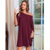 Ekouaer Plus Size Nightgowns for Women Bamboo Viscose Sleepshirts Short Sleeve Nightshirt Oversized Sleepwear Sleepdress(Dark Red)