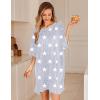 Ekouaer Plus Size Nightgowns for Women Bamboo Viscose Sleepshirts Short Sleeve Nightshirt Oversized Sleepwear Sleepdress(Grey White Stars)