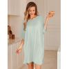 Ekouaer Plus Size Nightgowns for Women Bamboo Viscose Sleepshirts Short Sleeve Nightshirt Oversized Sleepwear Sleepdress(Light Green)