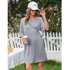 Ekouaer Plus Size Nightgowns for Women Bamboo Viscose Sleepshirts Short Sleeve Nightshirt Oversized Sleepwear Sleepdress(Light Grey)
