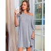 Ekouaer Plus Size Nightgowns for Women Bamboo Viscose Sleepshirts Short Sleeve Nightshirt Oversized Sleepwear Sleepdress(Light Grey)