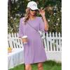 Ekouaer Plus Size Nightgowns for Women Bamboo Viscose Sleepshirts Short Sleeve Nightshirt Oversized Sleepwear Sleepdress(Lilac)
