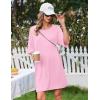 Ekouaer Plus Size Nightgowns for Women Bamboo Viscose Sleepshirts Short Sleeve Nightshirt Oversized Sleepwear Sleepdress(Pink)