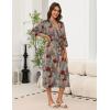 Ekouaer Robes for Women Long Knit Bathrobe Lightweight 3/4 Sleeves Kimono Robe Soft Sleepwear with Pockets S-XXL(Leopard Print)