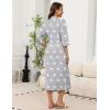 Ekouaer Robes for Women Long Knit Bathrobe Lightweight 3/4 Sleeves Kimono Robe Soft Sleepwear with Pockets S-XXL(Light Gray Star)
