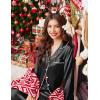 Ekouaer Silk Pajamas for Women Button Down Satin Pj Set Soft Long Sleeve 2 Piece Sleepwear Loungewear S-XXL(Black)