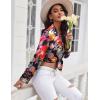 Ekouaer Silk Pajamas for Women Button Down Satin Pj Set Soft Long Sleeve 2 Piece Sleepwear Loungewear S-XXL(Black With Colorful Floral)