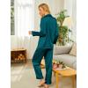 Ekouaer Silk Pajamas for Women Button Down Satin Pj Set Soft Long Sleeve 2 Piece Sleepwear Loungewear S-XXL(Blue Green)