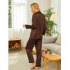 Ekouaer Silk Pajamas for Women Button Down Satin Pj Set Soft Long Sleeve 2 Piece Sleepwear Loungewear S-XXL(Brown)