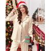Ekouaer Silk Pajamas for Women Button Down Satin Pj Set Soft Long Sleeve 2 Piece Sleepwear Loungewear S-XXL(Champagne)