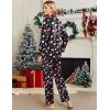 Ekouaer Silk Pajamas for Women Button Down Satin Pj Set Soft Long Sleeve 2 Piece Sleepwear Loungewear S-XXL(Christmas Black Print)