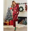 Ekouaer Silk Pajamas for Women Button Down Satin Pj Set Soft Long Sleeve 2 Piece Sleepwear Loungewear S-XXL(Christmas Red Plaid)
