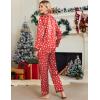 Ekouaer Silk Pajamas for Women Button Down Satin Pj Set Soft Long Sleeve 2 Piece Sleepwear Loungewear S-XXL(Christmas Red Print)