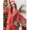 Ekouaer Silk Pajamas for Women Button Down Satin Pj Set Soft Long Sleeve 2 Piece Sleepwear Loungewear S-XXL(Christmas Red Print)