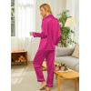Ekouaer Silk Pajamas for Women Button Down Satin Pj Set Soft Long Sleeve 2 Piece Sleepwear Loungewear S-XXL(Hot Pink)