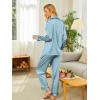 Ekouaer Silk Pajamas for Women Button Down Satin Pj Set Soft Long Sleeve 2 Piece Sleepwear Loungewear S-XXL(Light Gray Blue)
