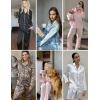 Ekouaer Silk Pajamas for Women Button Down Satin Pj Set Soft Long Sleeve 2 Piece Sleepwear Loungewear S-XXL(Navy Zebra)