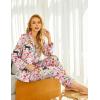 Ekouaer Silk Pajamas for Women Button Down Satin Pj Set Soft Long Sleeve 2 Piece Sleepwear Loungewear S-XXL(Pink Cartoon Pattern)