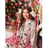 Ekouaer Silk Pajamas for Women Button Down Satin Pj Set Soft Long Sleeve 2 Piece Sleepwear Loungewear S-XXL(Pink Cartoon Pattern)