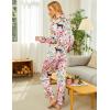 Ekouaer Silk Pajamas for Women Button Down Satin Pj Set Soft Long Sleeve 2 Piece Sleepwear Loungewear S-XXL(Pink Cartoon Pattern)