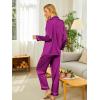 Ekouaer Silk Pajamas for Women Button Down Satin Pj Set Soft Long Sleeve 2 Piece Sleepwear Loungewear S-XXL(Pitaya Purple)