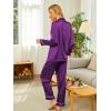 Ekouaer Silk Pajamas for Women Button Down Satin Pj Set Soft Long Sleeve 2 Piece Sleepwear Loungewear S-XXL(Purple)