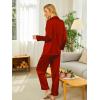 Ekouaer Silk Pajamas for Women Button Down Satin Pj Set Soft Long Sleeve 2 Piece Sleepwear Loungewear S-XXL(Red)