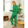 Ekouaer Silk Pajamas for Women Button Down Satin Pj Set Soft Long Sleeve 2 Piece Sleepwear Loungewear S-XXL(Shamrock Green)