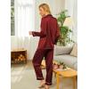 Ekouaer Silk Pajamas for Women Button Down Satin Pj Set Soft Long Sleeve 2 Piece Sleepwear Loungewear S-XXL(Wine)