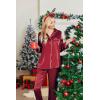 Ekouaer Silk Pajamas for Women Button Down Satin Pj Set Soft Long Sleeve 2 Piece Sleepwear Loungewear S-XXL(Wine)