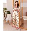 Ekouaer Silk Pajamas for Women Long Sleeve Satin Pajama Set Silky Pj Sets 2 Piece Button Down Loungewear Sleepwear(Animal Different Dogs)