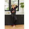Ekouaer Silk Pajamas for Women Long Sleeve Satin Pajama Set Silky Pj Sets 2 Piece Button Down Loungewear Sleepwear(Black)