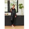 Ekouaer Silk Pajamas for Women Long Sleeve Satin Pajama Set Silky Pj Sets 2 Piece Button Down Loungewear Sleepwear(Black)