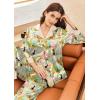 Ekouaer Silk Pajamas for Women Long Sleeve Satin Pajama Set Silky Pj Sets 2 Piece Button Down Loungewear Sleepwear(Black Cat、lion、chicken)